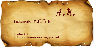Adamek Márk névjegykártya