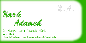 mark adamek business card